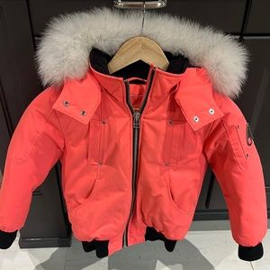 Moose Knuckle Girls bright pink coat